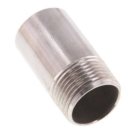 R 1'' Male x 33.7mm Stainless steel Pipe Nipple with Welding End 20 Bar DIN 2982 - 60mm