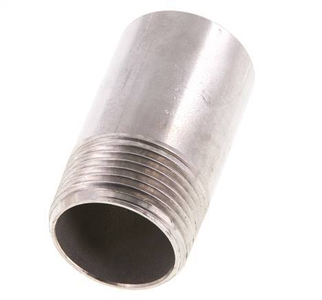 R 1'' Male x 33.7mm Stainless steel Pipe Nipple with Welding End 20 Bar DIN 2982 - 60mm