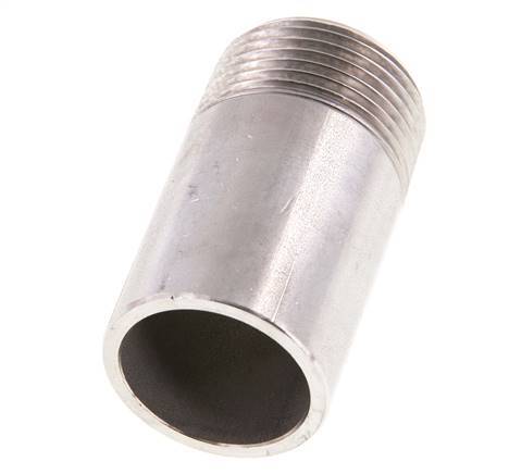 R 1'' Male x 33.7mm Stainless steel Pipe Nipple with Welding End 20 Bar DIN 2982 - 60mm
