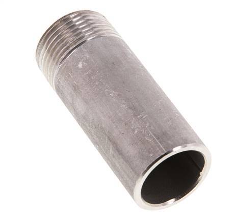 R 1'' Male x 33.7mm Stainless steel Pipe Nipple with Welding End 20 Bar DIN 2982 - 80mm