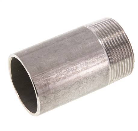 R 1 1/2'' Male x 48.3mm Stainless steel Pipe Nipple with Welding End 20 Bar DIN 2982 - 80mm