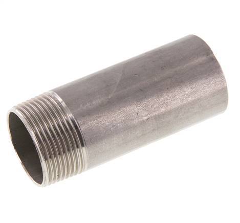 R 1 1/4'' Male x 42.4mm Stainless steel Pipe Nipple with Welding End 20 Bar DIN 2982 - 100mm