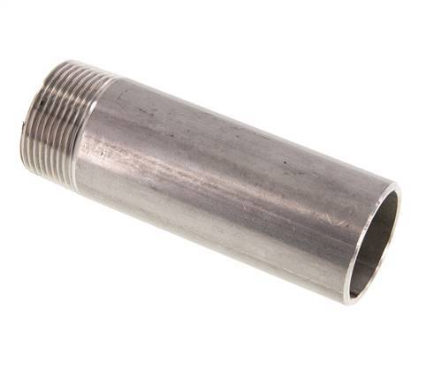 R 1 1/4'' Male x 42.4mm Stainless steel Pipe Nipple with Welding End 20 Bar DIN 2982 - 120mm