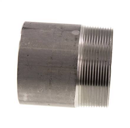 R 2 1/2'' Male x 76.1mm Stainless steel Pipe Nipple with Welding End 20 Bar DIN 2982 - 80mm