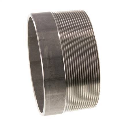 R 4'' Male x 114.3mm Stainless steel Pipe Nipple with Welding End 20 Bar DIN 2982 - 60mm