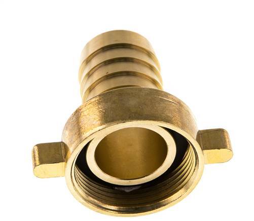 G 1 1/2'' x 32mm Brass Hose barb with NBR Seal and Wing Nut 16 Bar