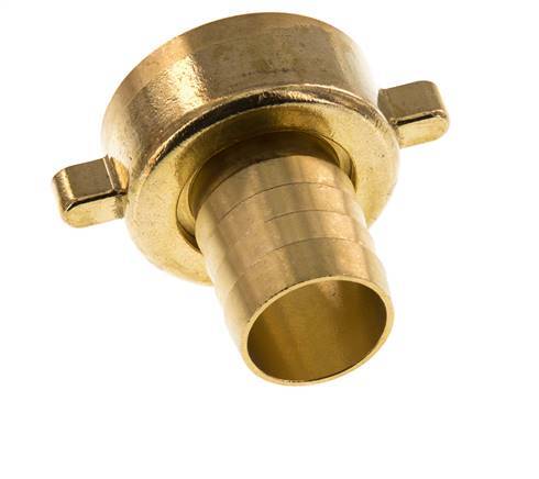 G 1 1/4'' x 25mm Brass Hose barb with NBR Seal and Wing Nut 16 Bar