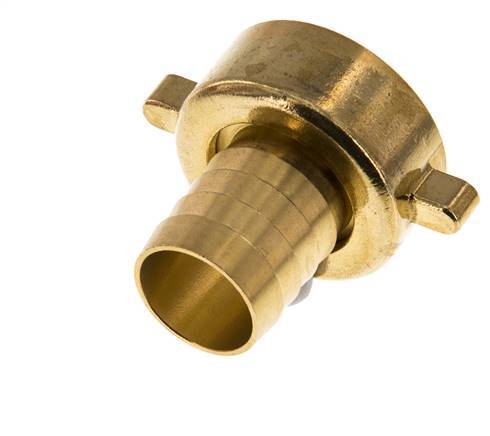 G 1 1/4'' x 25mm Brass Hose barb with NBR Seal and Wing Nut 16 Bar