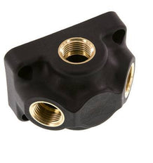 G 1/2'' Brass Wall Mounted 3-way Air Junction without through-hole 15 Bar