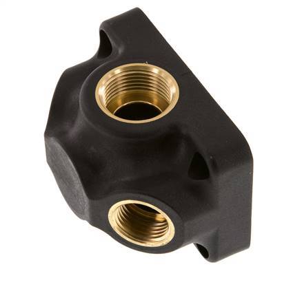 G 3/4'' x G 1/2'' Brass Wall Mounted 3-way Air Junction without through-hole 15 Bar