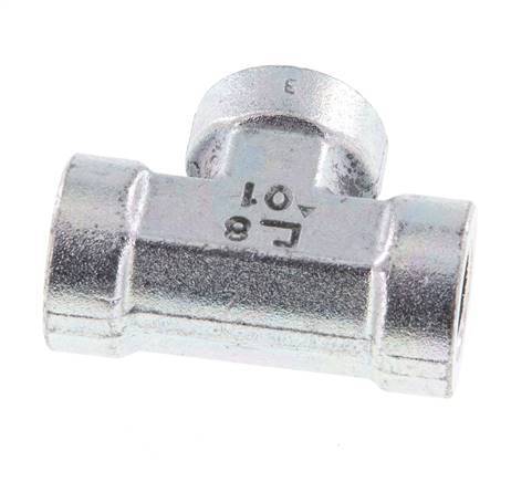 G 1/4'' Zinc plated Steel Tee 350 Bar - Hydraulic
