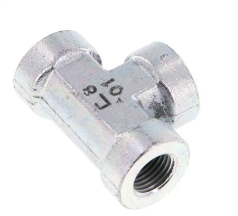 G 1/4'' Zinc plated Steel Tee 350 Bar - Hydraulic