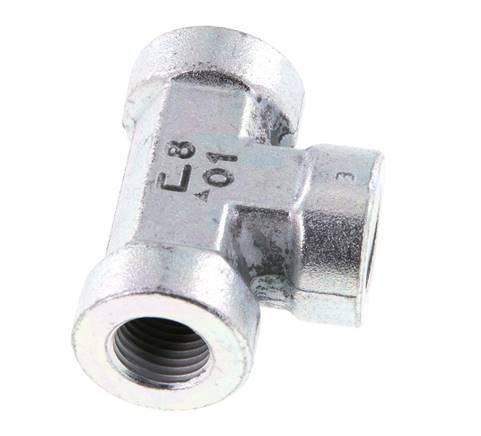G 1/4'' Zinc plated Steel Tee 350 Bar - Hydraulic