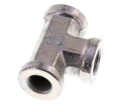 G 1/8'' Zinc plated Steel Tee 350 Bar - Hydraulic