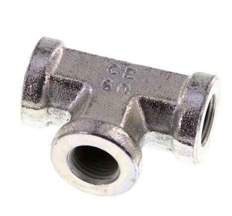 G 1/8'' Zinc plated Steel Tee 350 Bar - Hydraulic