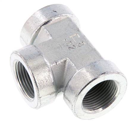 G 3/4'' Zinc plated Steel Tee 200 Bar - Hydraulic