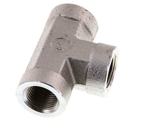 G 3/8'' Zinc plated Steel Tee 250 Bar - Hydraulic