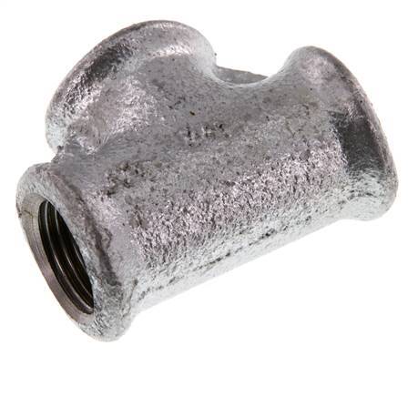 Rp 1/2'' Zinc plated Cast iron Tee 25 Bar [5 Pieces]