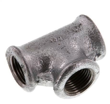 Rp 1/2'' Zinc plated Cast iron Tee 25 Bar [5 Pieces]