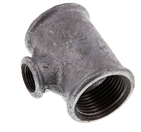 Rp 1'' x Rp 3/8'' Zinc plated Cast iron Tee 25 Bar