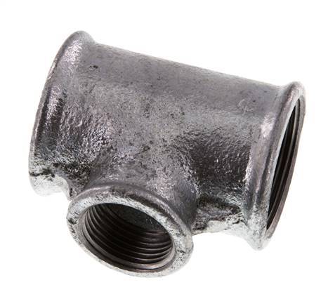 Rp 1 1/2'' x Rp 1'' Zinc plated Cast iron Tee 25 Bar