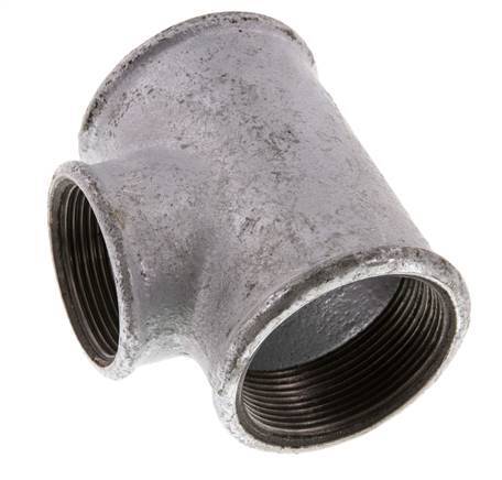 Rp 2'' x Rp 1 1/2'' Zinc plated Cast iron Tee 25 Bar