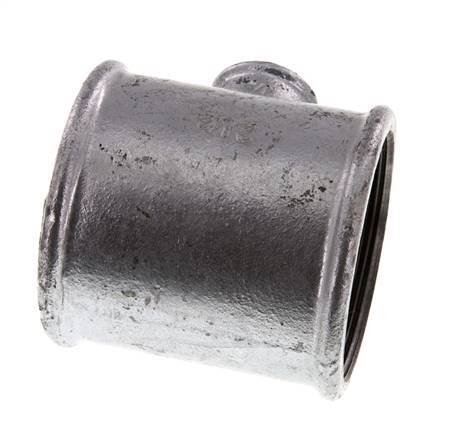 Rp 2 1/2'' x Rp 3/4'' Zinc plated Cast iron Tee 25 Bar