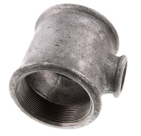 Rp 2 1/2'' x Rp 1'' Zinc plated Cast iron Tee 25 Bar