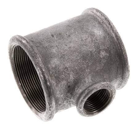 Rp 2 1/2'' x Rp 1'' Zinc plated Cast iron Tee 25 Bar