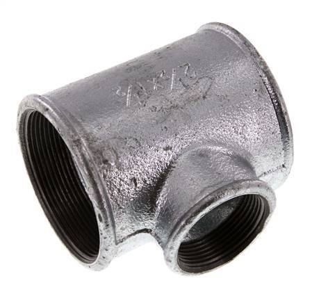 Rp 2 1/2'' x Rp 1 1/2'' Zinc plated Cast iron Tee 25 Bar