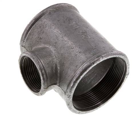Rp 2 1/2'' x Rp 1 1/4'' Zinc plated Cast iron Tee 25 Bar
