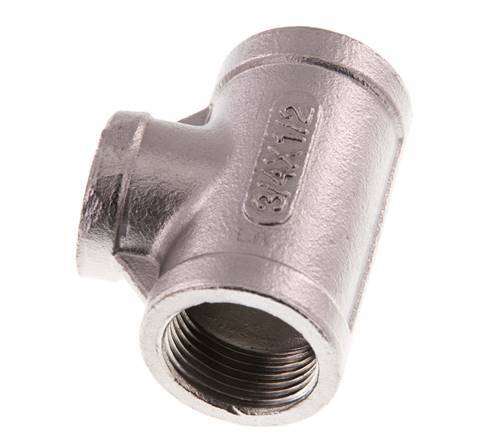 Rp 3/4'' x Rp 1/2'' Stainless steel Tee 16 Bar