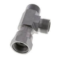 UNS 1''-14 F/M Zinc plated Steel Tee ORFS with union nut 400 Bar - Hydraulic