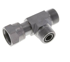 UNS 1''-14 F/M Zinc plated Steel Tee ORFS with union nut 400 Bar - Hydraulic