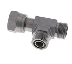 UNS 1''-14 F/M Zinc plated Steel Tee ORFS with union nut 400 Bar - Hydraulic