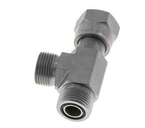 UNS 1''-14 F/M Zinc plated Steel Tee ORFS with union nut 400 Bar - Hydraulic