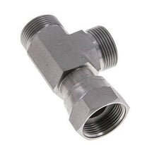 UN 1-7/16''-12 F/M Zinc plated Steel Tee ORFS with union nut 400 Bar - Hydraulic