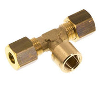 G 1/8'' x 6mm Brass Tee Compression Fitting 150 Bar DIN EN 1254-2
