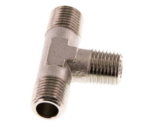 R 1/4'' Male Nickel plated Brass Tee 16 Bar [2 Pieces]
