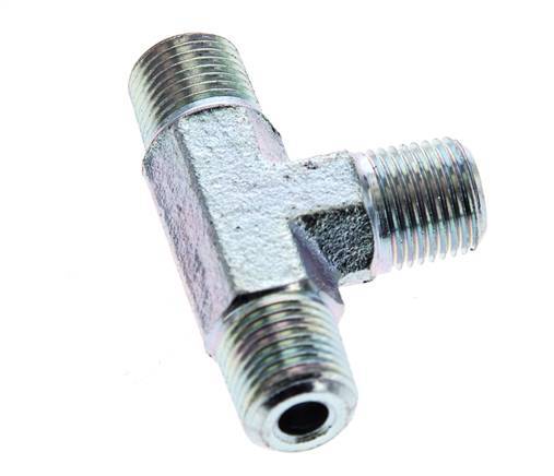 1/8'' NPT Male Zinc plated Steel Tee 345 Bar - Hydraulic