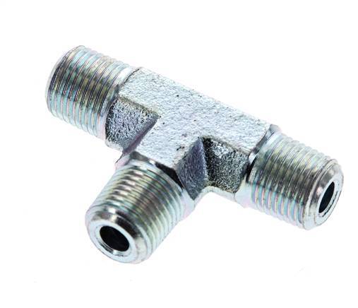 1/8'' NPT Male Zinc plated Steel Tee 345 Bar - Hydraulic
