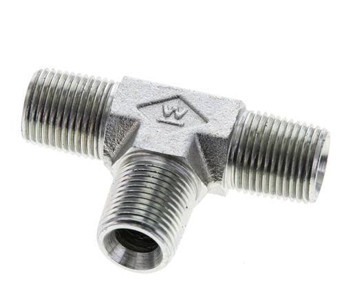 3/8'' NPT Male Zinc plated Steel Tee 210 Bar - Hydraulic