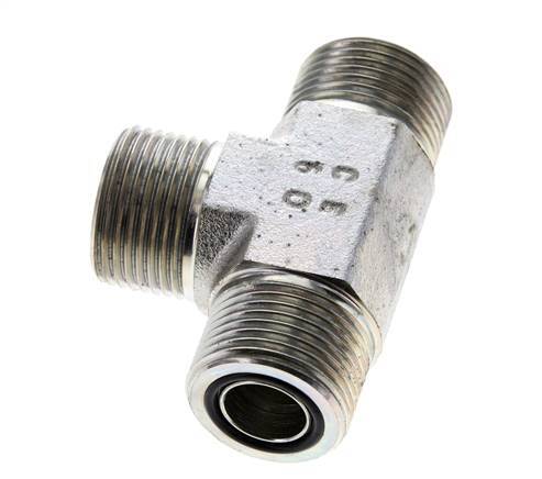 UNS 1''-14 Male Zinc plated Steel Tee ORFS 400 Bar - Hydraulic