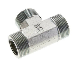 UN 1-7/16''-12 Male Zinc plated Steel Tee ORFS 400 Bar - Hydraulic