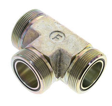 UN 2''-12 Male Zinc plated Steel Tee ORFS 250 Bar - Hydraulic