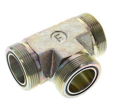 UN 2''-12 Male Zinc plated Steel Tee ORFS 250 Bar - Hydraulic