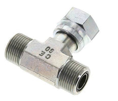 UNS 1''-14 M/F Zinc plated Steel Tee ORFS with union nut 400 Bar - Hydraulic