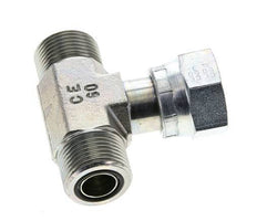 UNS 1''-14 M/F Zinc plated Steel Tee ORFS with union nut 400 Bar - Hydraulic
