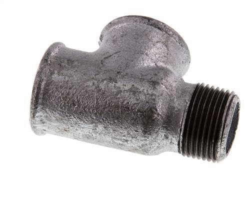 R 1'' x Rp 1'' M/F Zinc plated Cast iron Tee 25 Bar