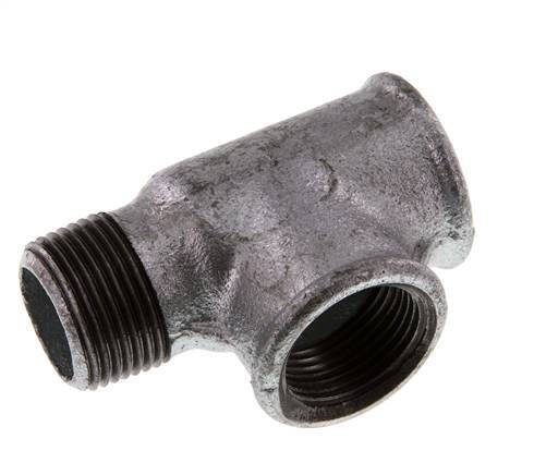R 1'' x Rp 1'' M/F Zinc plated Cast iron Tee 25 Bar